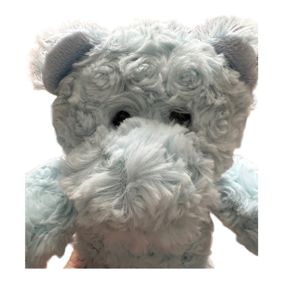 Hippopotamus Hippo Pastel Light Blue Fuzzy Soft Plush Stuffed Animal Toy 10 in - Picture 3 of 4